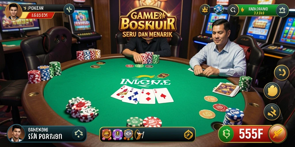 Tampilan menarik dari gameplay poker di 555F.