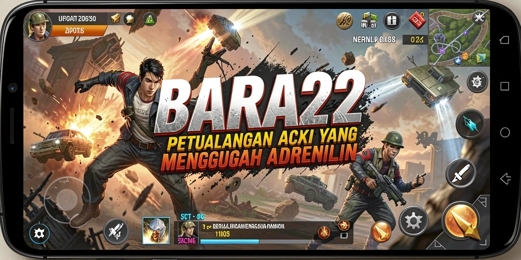 Tampilan seru dari gameplay BARA22 yang penuh aksi.