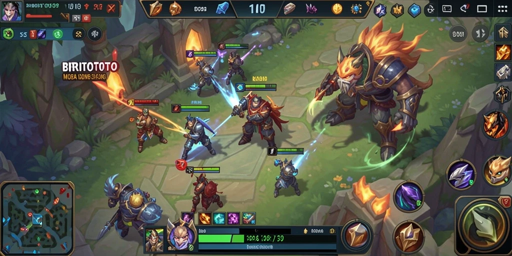 Tampilan gameplay seru di BRIOTOTO dengan karakter beragam.