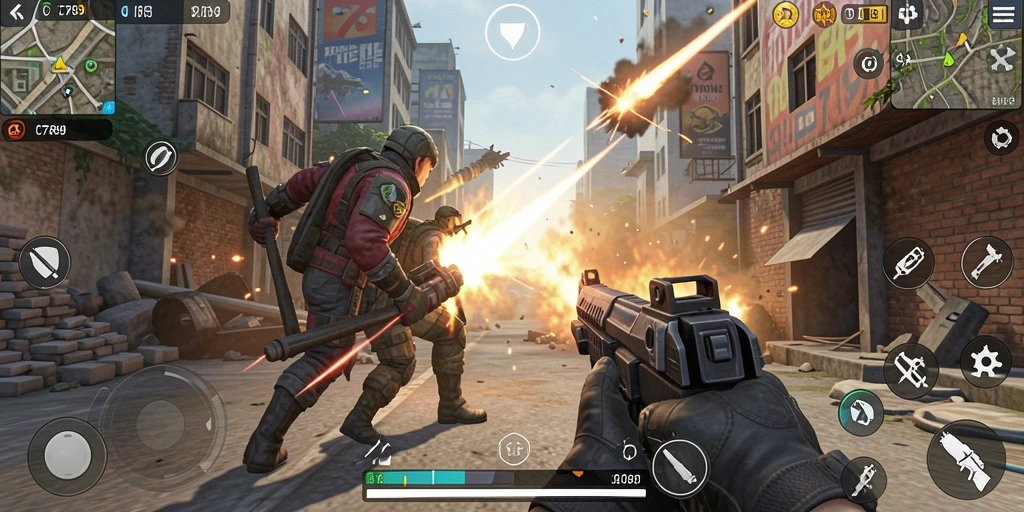Gameplay C789 menampilkan pertarungan seru antara karakter dalam pertempuran TPS.