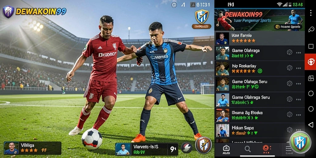 Tangkapan layar gameplay seru DEWAKOIN99 menampilkan aksi olahraga yang mendebarkan.