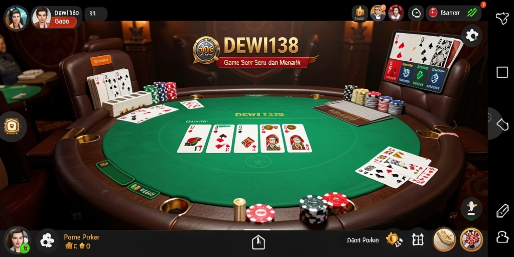 Tampilan gameplay seru DEWI138 dalam permainan Poker.
