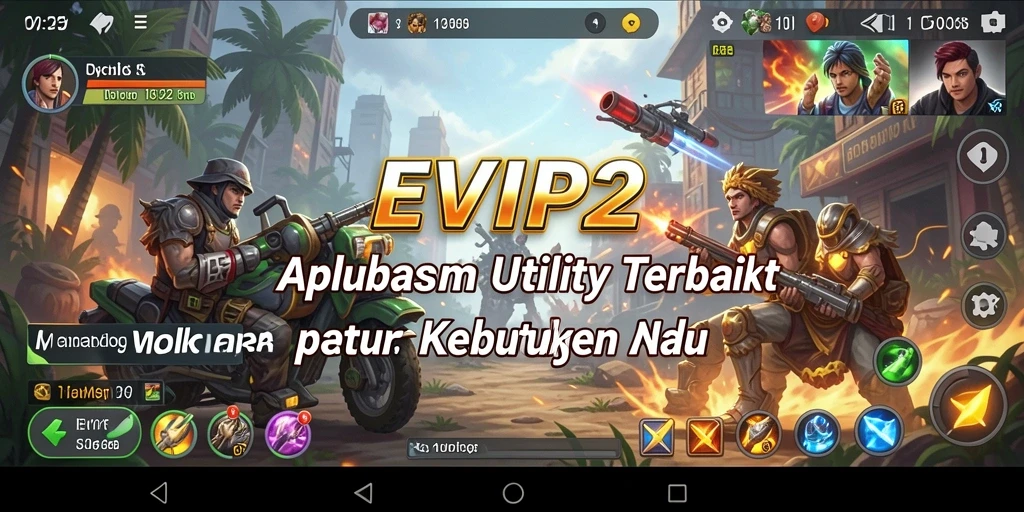 Screenshot EVIP2 menunjukkan tampilan antarmuka aplikasi Utility yang menarik dan fungsional.