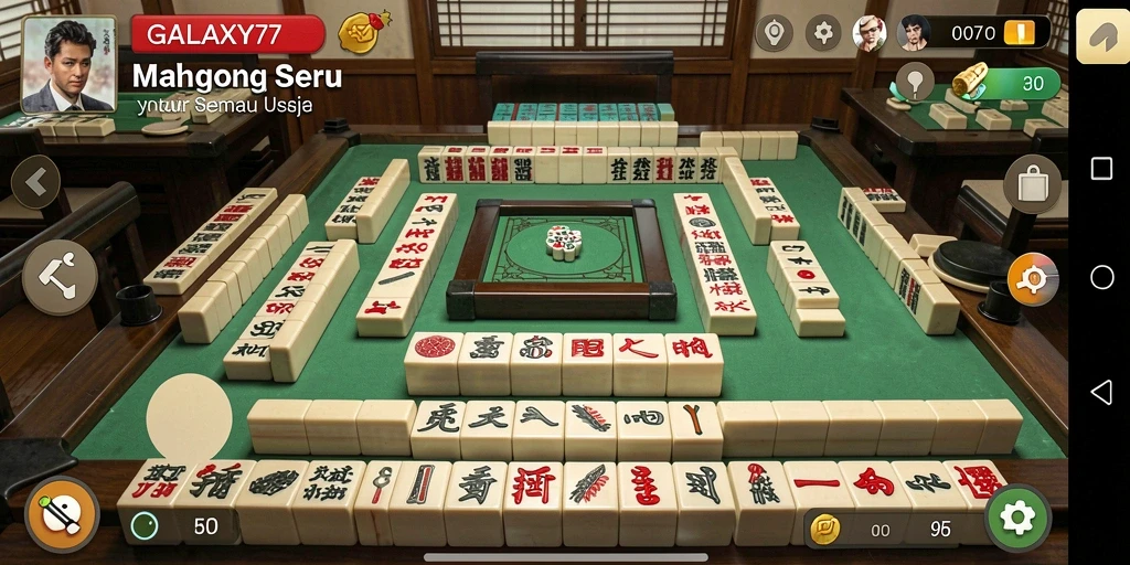 Tampilan gameplay Mahjong yang menarik di GALAXY77.