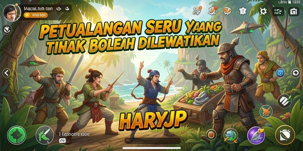 Tampilan gameplay menarik saat menjelajahi dunia HARAPJP.