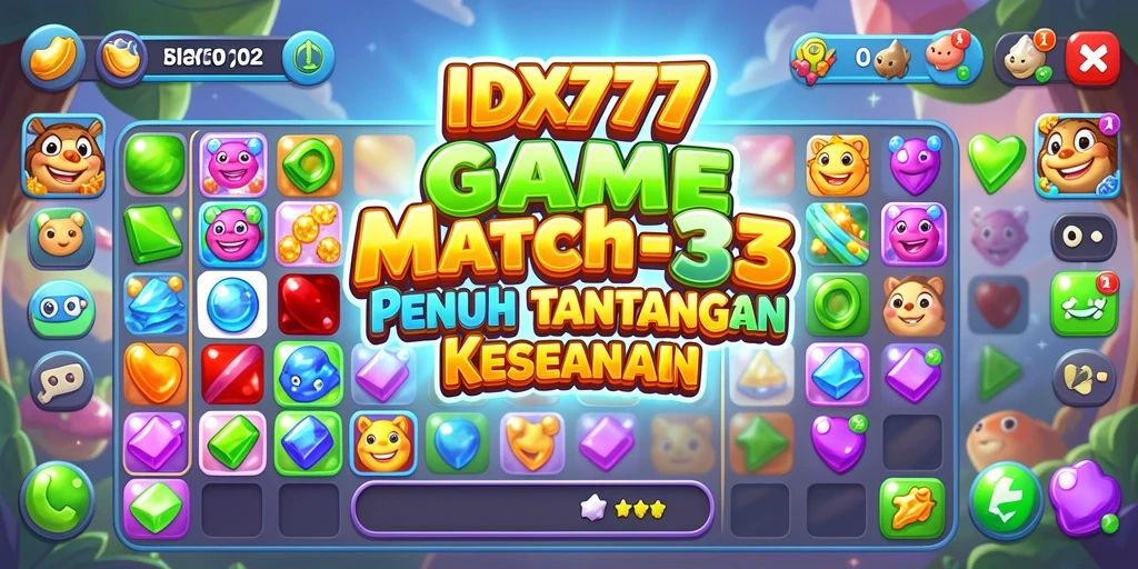 Tampilan gameplay seru dalam permainan Match-3 IDX777.