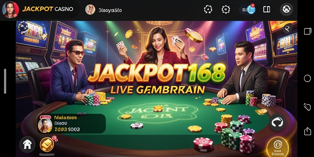 Tampilan gameplay langsung di JACKPOT168 dengan dealer profesional.