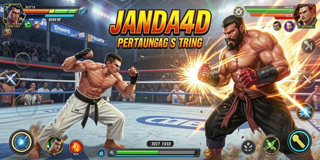 Gameplay JANDA4D yang menegangkan dan seru saat bertarung.