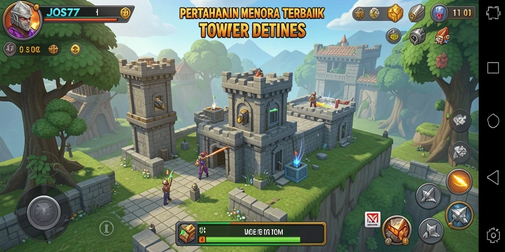 Tampilan gameplay JOS77 yang penuh aksi dalam mempertahankan wilayah.