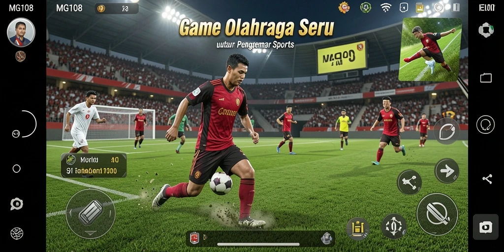 Tangkapan layar gameplay <strong>MG108</strong> yang mendebarkan di lapangan olahraga.