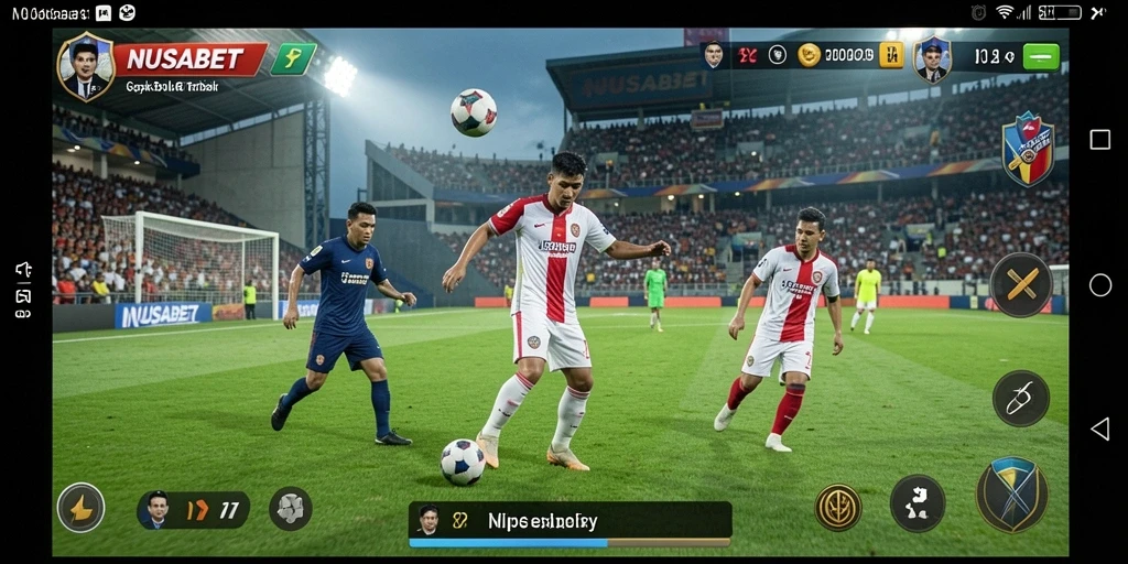 Tampilan gameplay <strong>NUSABET</strong> yang seru dan realistis dalam pertandingan sepak bola.