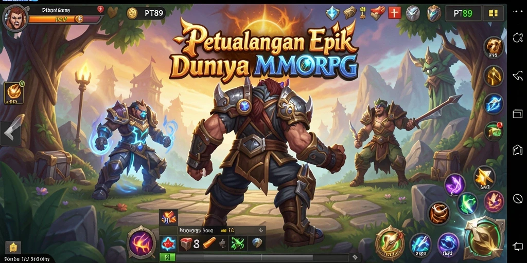 Tangkapan layar gameplay PT89 yang menunjukkan petualangan seru di dunia MMORPG.