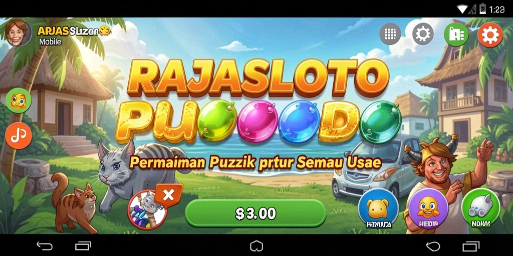 Tampilan menarik dari gameplay Puzzle RAJASLOTO yang menyenangkan.