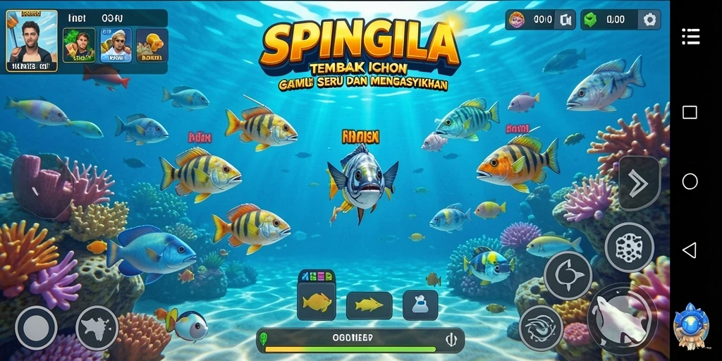 Screenshot gameplay menampilkan momen seru menangkap ikan.