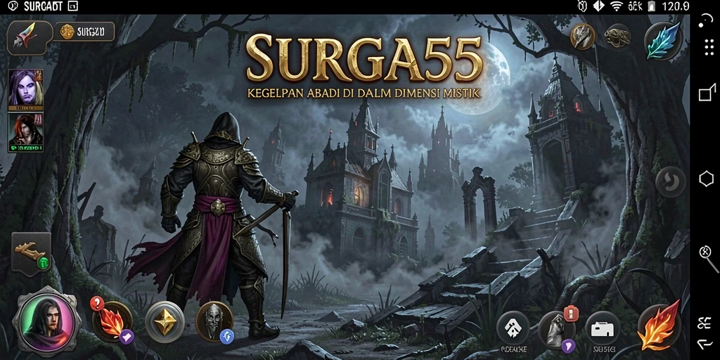 Screenshot gameplay menegangkan dari SURGA55 dengan suasana Horror.